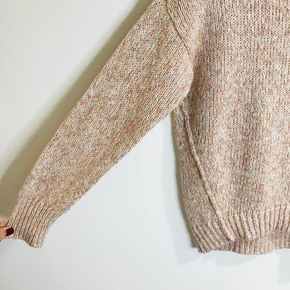 Ann Taylor LOFT Pink Sweater Size Medium M Chunky Pullover Color Pop - Picture 4 of 9